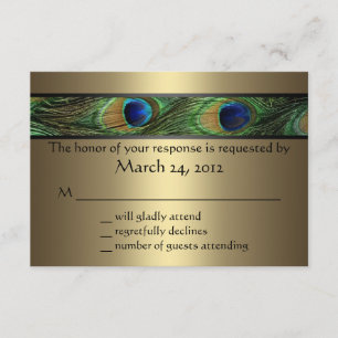 Peacock Wedding RSVP Card