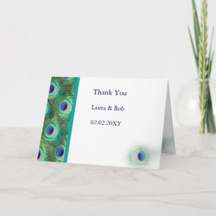 peacock wedding Thank You Card