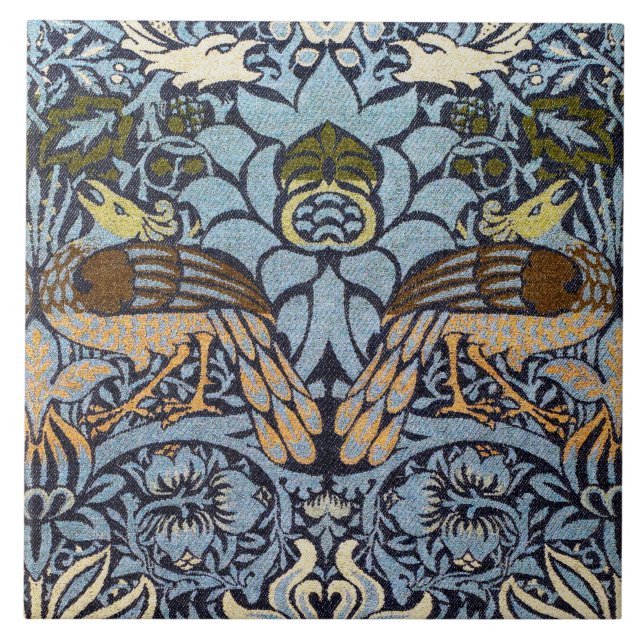 Peacock, William Morris Ceramic Tile (Front)