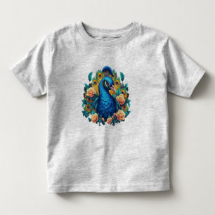 Peacock With Peach Roses Toddler T-Shirt