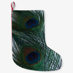 Peacock with White Small Christmas Stocking