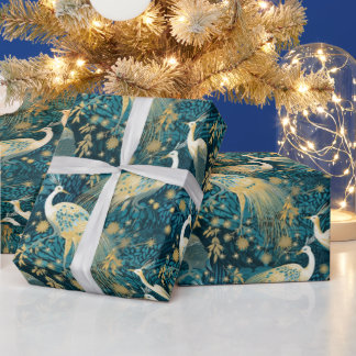 Peacock Wrapping Paper Woodland Animals