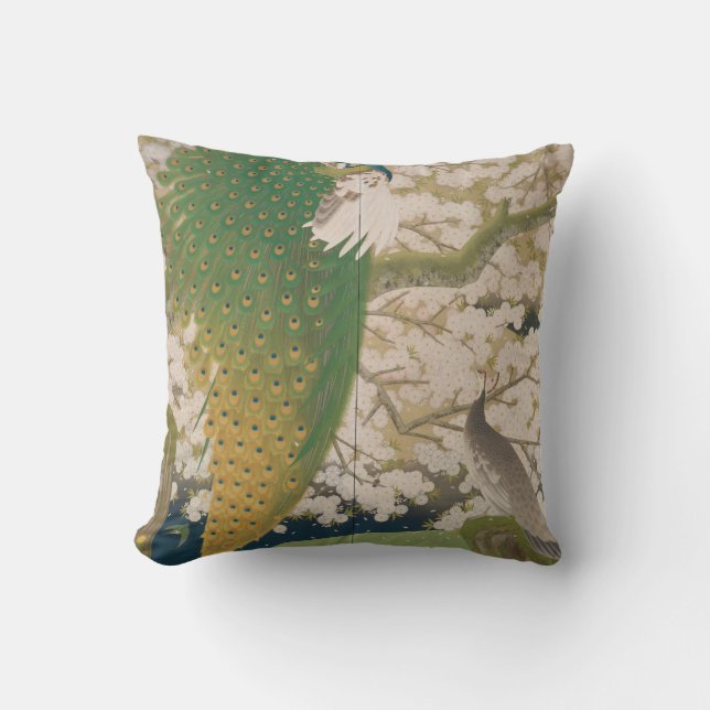 Peacocks and Cherry Tree (1925) Cushion (Front)