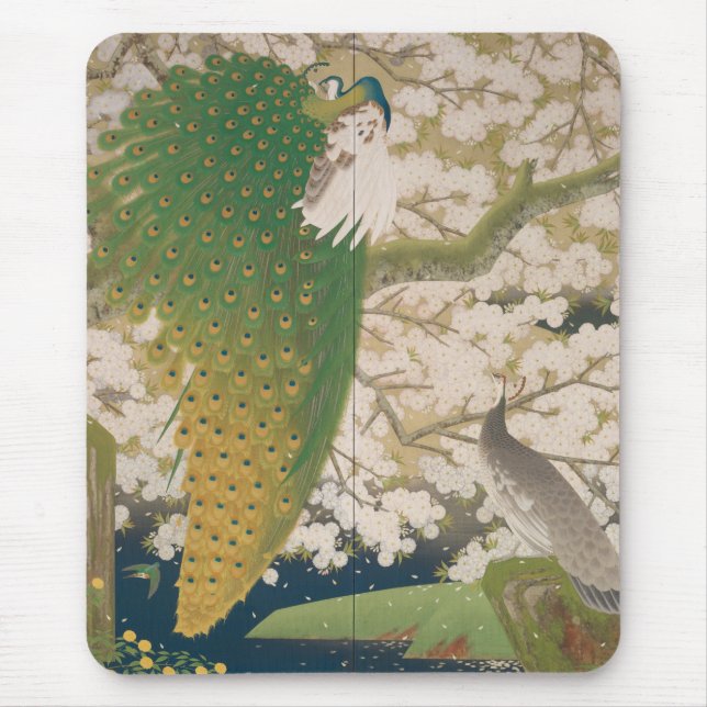 Peacocks and Cherry Tree (1925) Mouse Pad (Front)