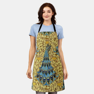 Peacocks Birds Rowan Trees Art Nouveau Apron