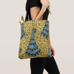 Peacocks Birds Rowan Trees Art Nouveau Tote Bag
