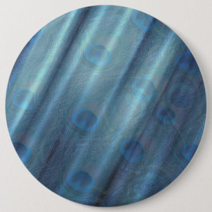 Peacocks & Emerald Green Metallic Silk 6 Cm Round Badge