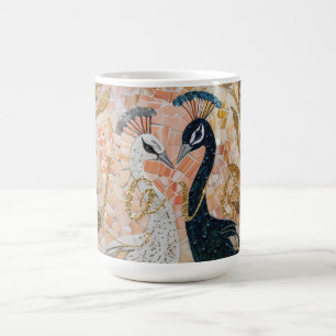 Peacocks Gold Glitter Love Blush Rose  Coffee Mug