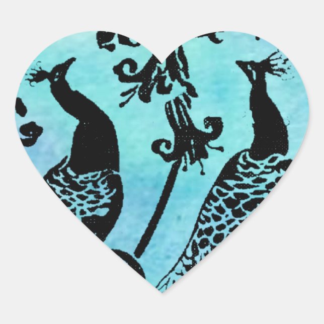 Peacocks Heart Sticker (Front)