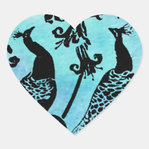 Peacocks Heart Sticker