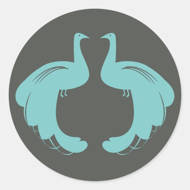 PEACOCKS in AQUA Stickers (Front)