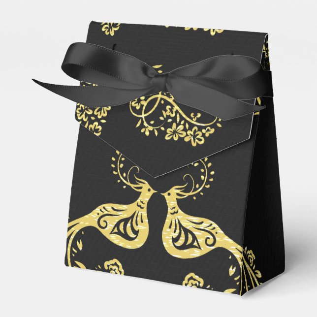 Peacocks in Love Favour Box (Front Side)