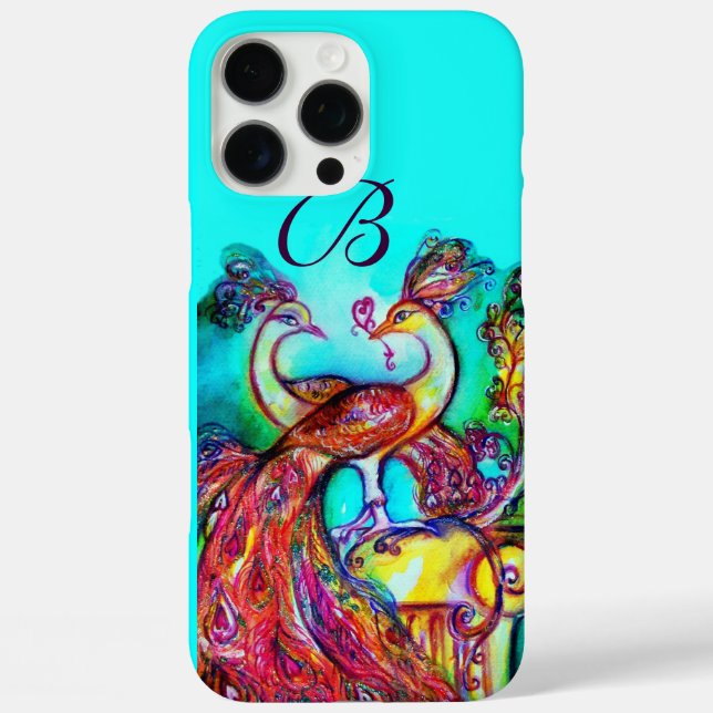 PEACOCKS IN LOVE MONOGRAM Case-Mate iPhone CASE (Back)