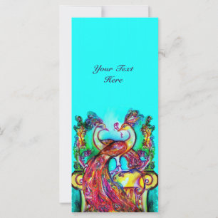 PEACOCKS IN LOVE red blue turquase green