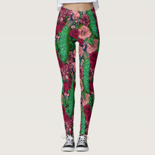 Peacocks in the rose garden 2 leggings