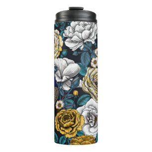 Peacocks in the rose garden 3 thermal tumbler