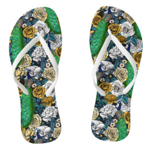 Peacocks in the rose garden 3 thongs