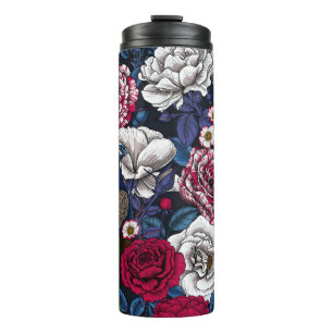 Peacocks in the rose garden thermal tumbler