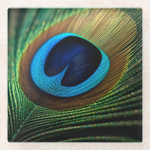 Peacock's Jewel Glass Coaster