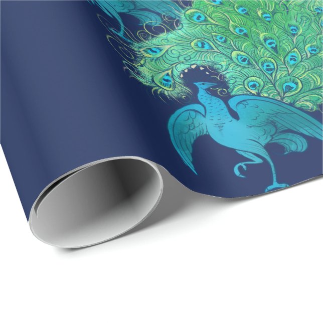 Peacocks Peacock Feather Art "Peacock lover" Wrapping Paper (Roll Corner)