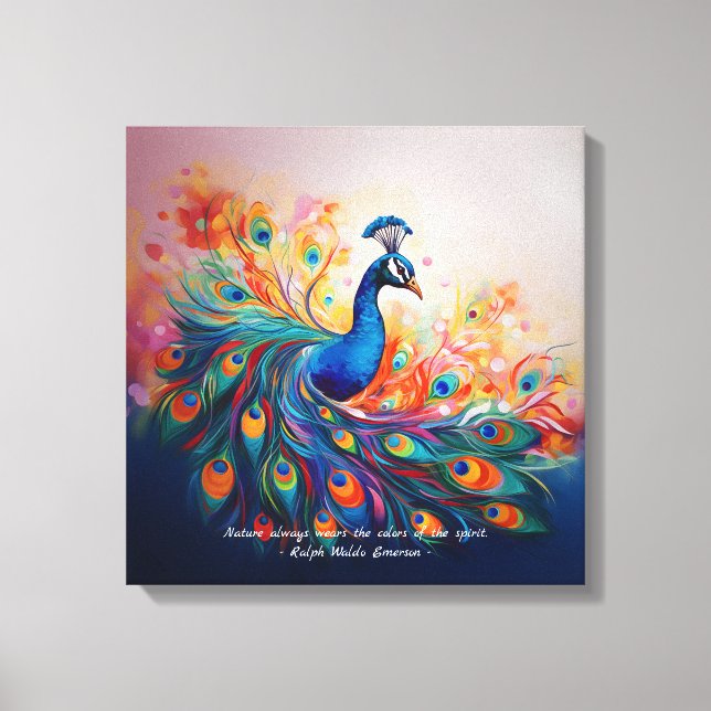 Peacock's Splendour Canvas Print (Front)