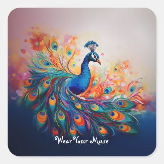 Peacock's Splendour Square Sticker