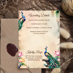 Peacocks vintage royal garden Indian wedding Invitation<br><div class="desc">Peacocks vintage royal palace lotus garden Indian wedding editable template wedding details RSVP card digital download,  modern watercolor vintage look</div>