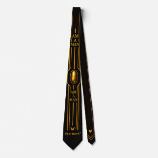 PEAFDOVE® GOLDEN EGG TIE— “I AM A MAN” Noir Luxury Tie