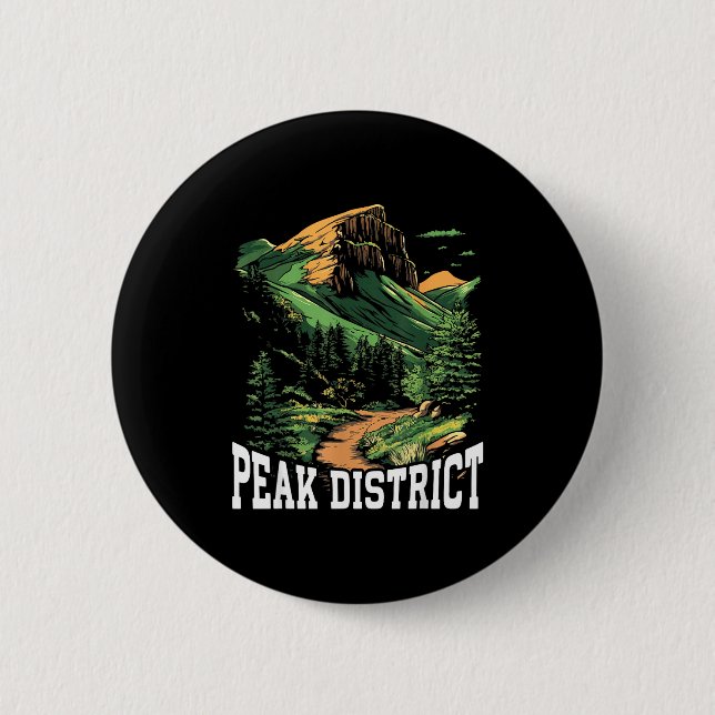Peak District  6 Cm Round Badge (Front)