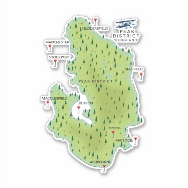 Peak District England Map (Front)