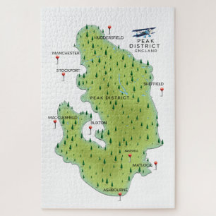 Peak District England Map Jigsaw Puzzle