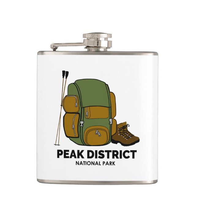 Peak District National Park Backpack Hip Flask (Front)
