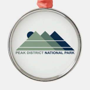Peak District National Park Mountain Sun Metal Ornament