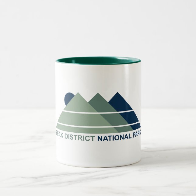 Peak District National Park Mountain Sun Two-Tone Coffee Mug (Center)