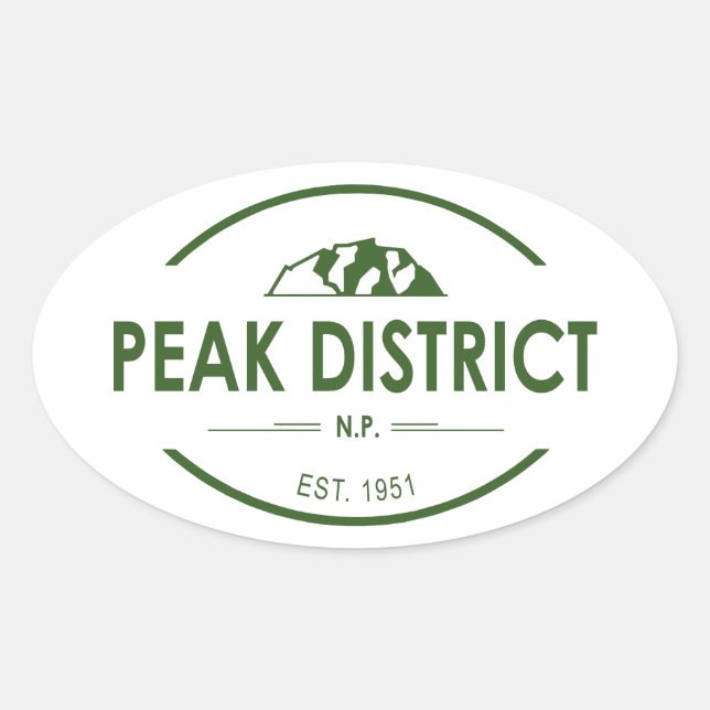 Peak District National Park Oval Sticker (Front)