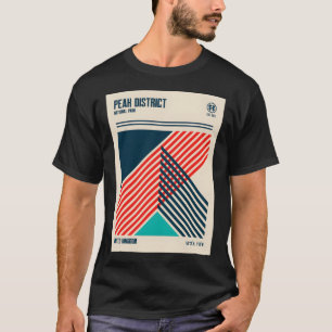 Peak District National Park Retro Travel Art T-Shirt