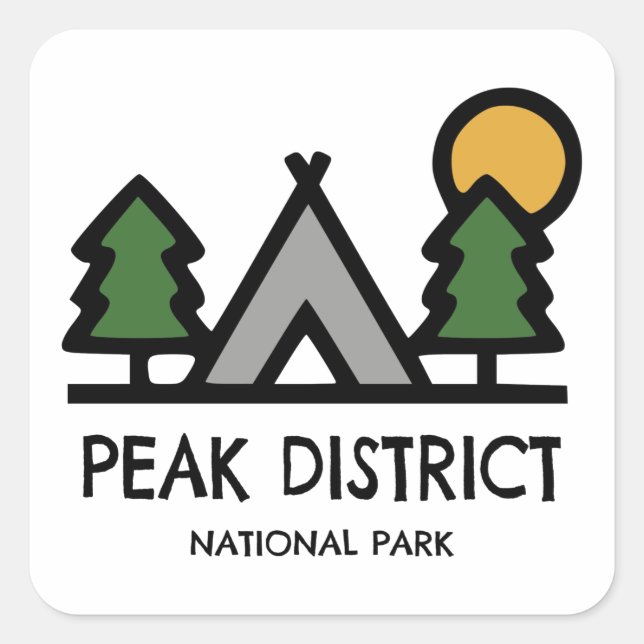 Peak District National Park Square Sticker (Front)