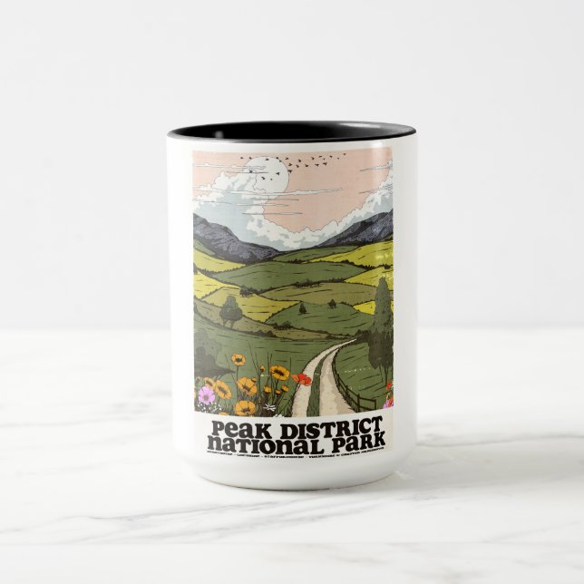 Peak District National Park vintage Travel Poster. Mug (Center)