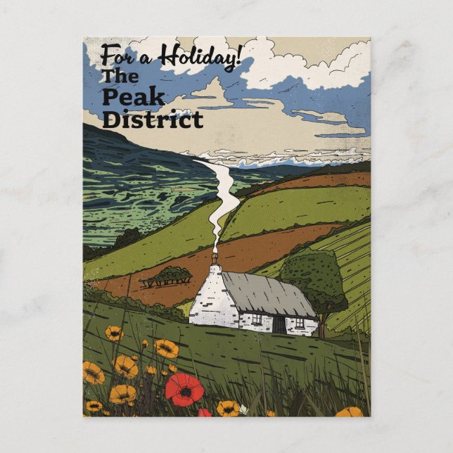 Peak District Travel Poster Postcard (Front)