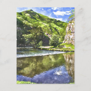 Peak District Watercolour-Style Postcard