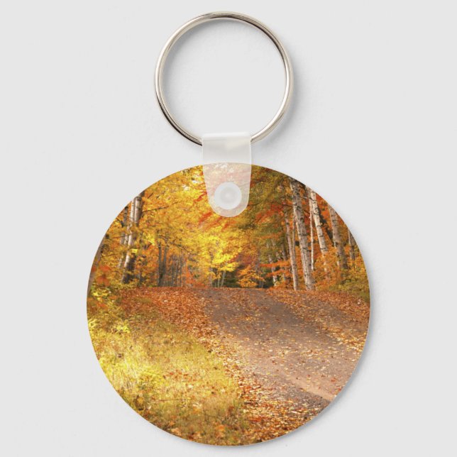 Peak Fall Foliage Season in the U. P. Key Ring (Front)