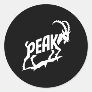 Peak Mountain Goat Word Art – Hiking And Climbing Classic Round Sticker