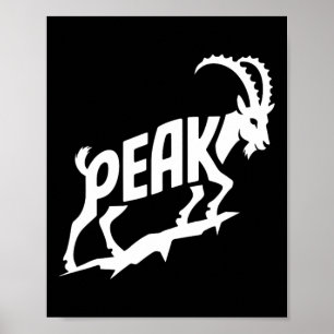 Peak Mountain Goat Word Art – Hiking And Climbing Poster