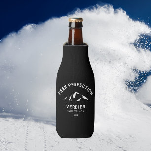 Peak Perfection Winter Ski Snowboard Resort Crest Bottle Cooler