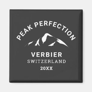 Peak Perfection Winter Ski Snowboard Resort Crest  Magnet