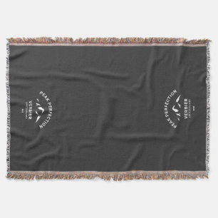 Peak Perfection Winter Sports Resort Crest  Throw Blanket
