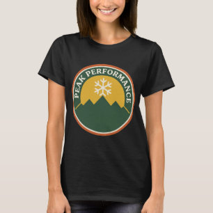 Peak Performance Retro Mountain Snowflake Badge T-Shirt