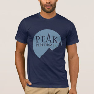 Peak Performer mens logo blue on navy t-shirt
