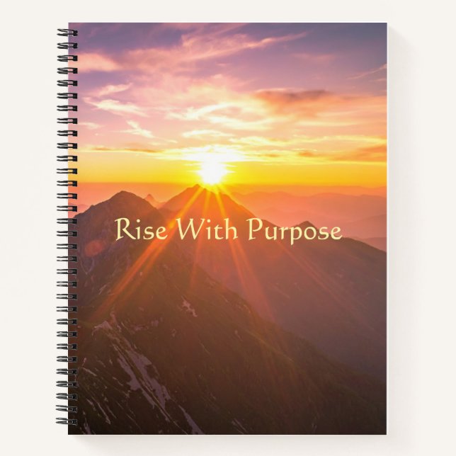 Peak Sunrise Golden Glow Mountain  Notebook (Front)