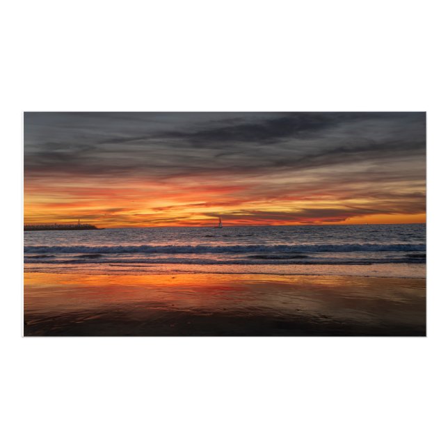 Peak Sunset - Marina Del Rey, CA Photo Print (Front)